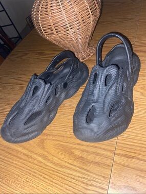 Black Slip-On Foam Clog Sandals